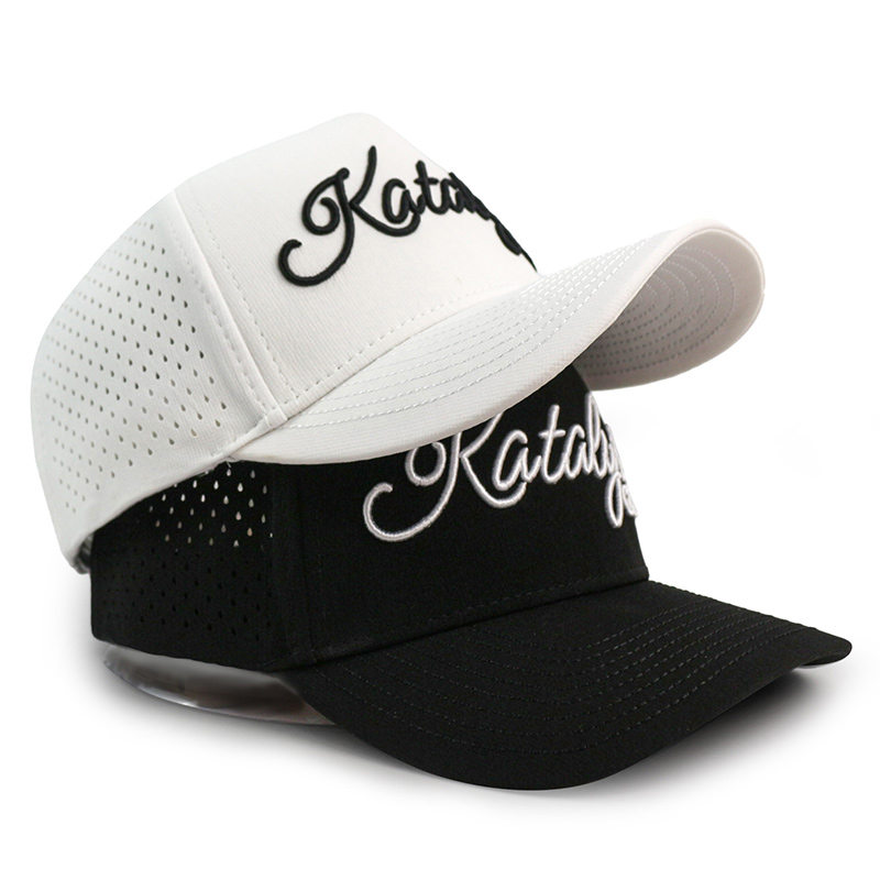 Custom Black Water-Resistant Golf Hats with 3D Logo